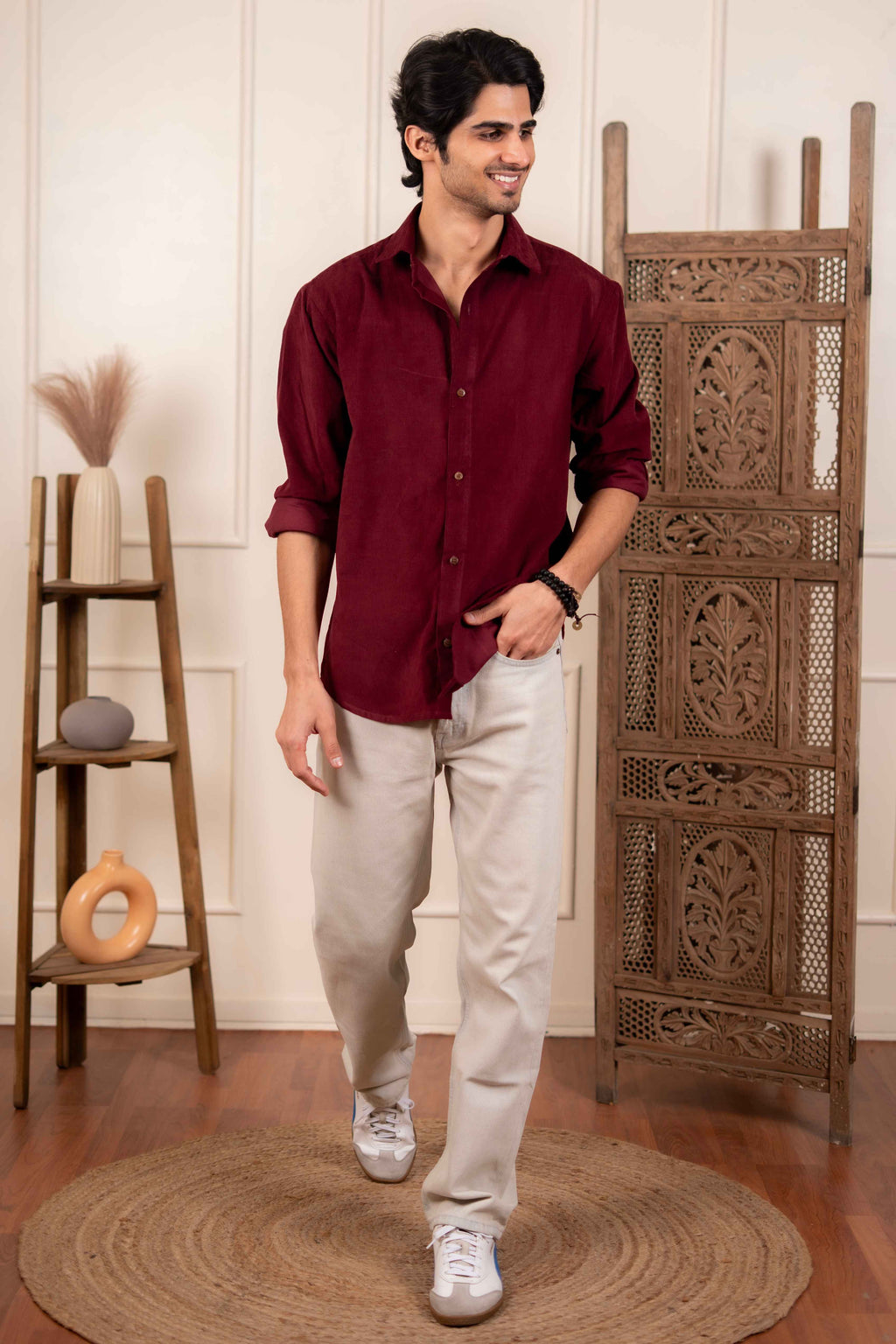 The Classic Maroon Corduroy Shirt
