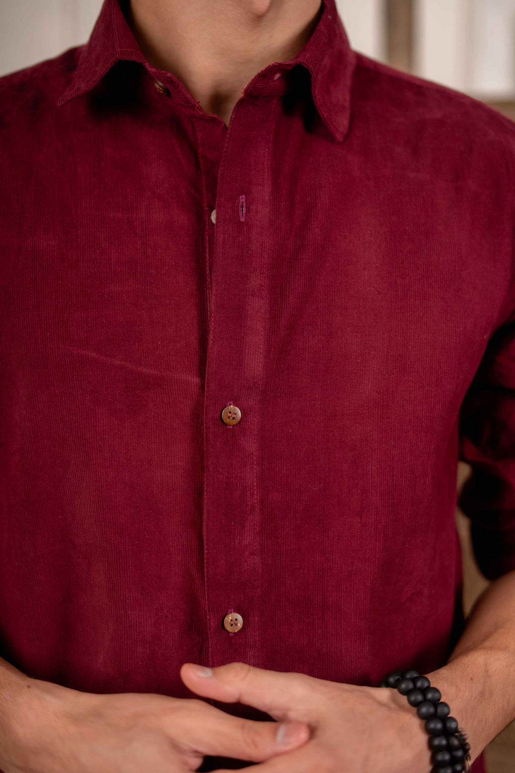The Classic Maroon Corduroy Shirt