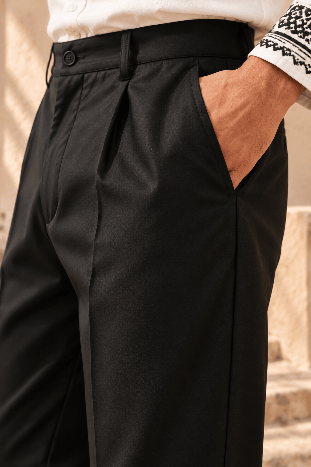 Black Korean Pants for Men