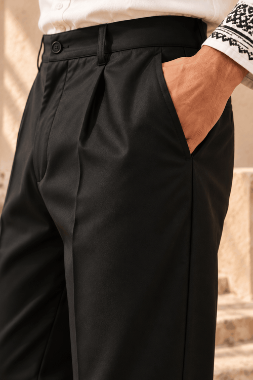 Black Korean Pants for Men