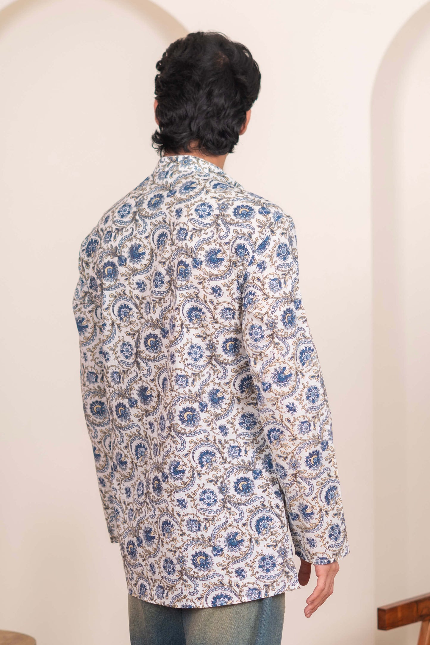 The White Short Kurta With Multicolor Paisley Print
