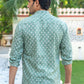 The Forest Green Short Kurta With Floral Butti Print