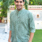 The Forest Green Short Kurta With Floral Butti Print