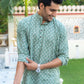 The Forest Green Short Kurta With Floral Butti Print