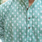 The Forest Green Short Kurta With Floral Butti Print
