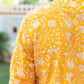 The Yellow Kantha Work Short Kurta With All-Over Floral Print