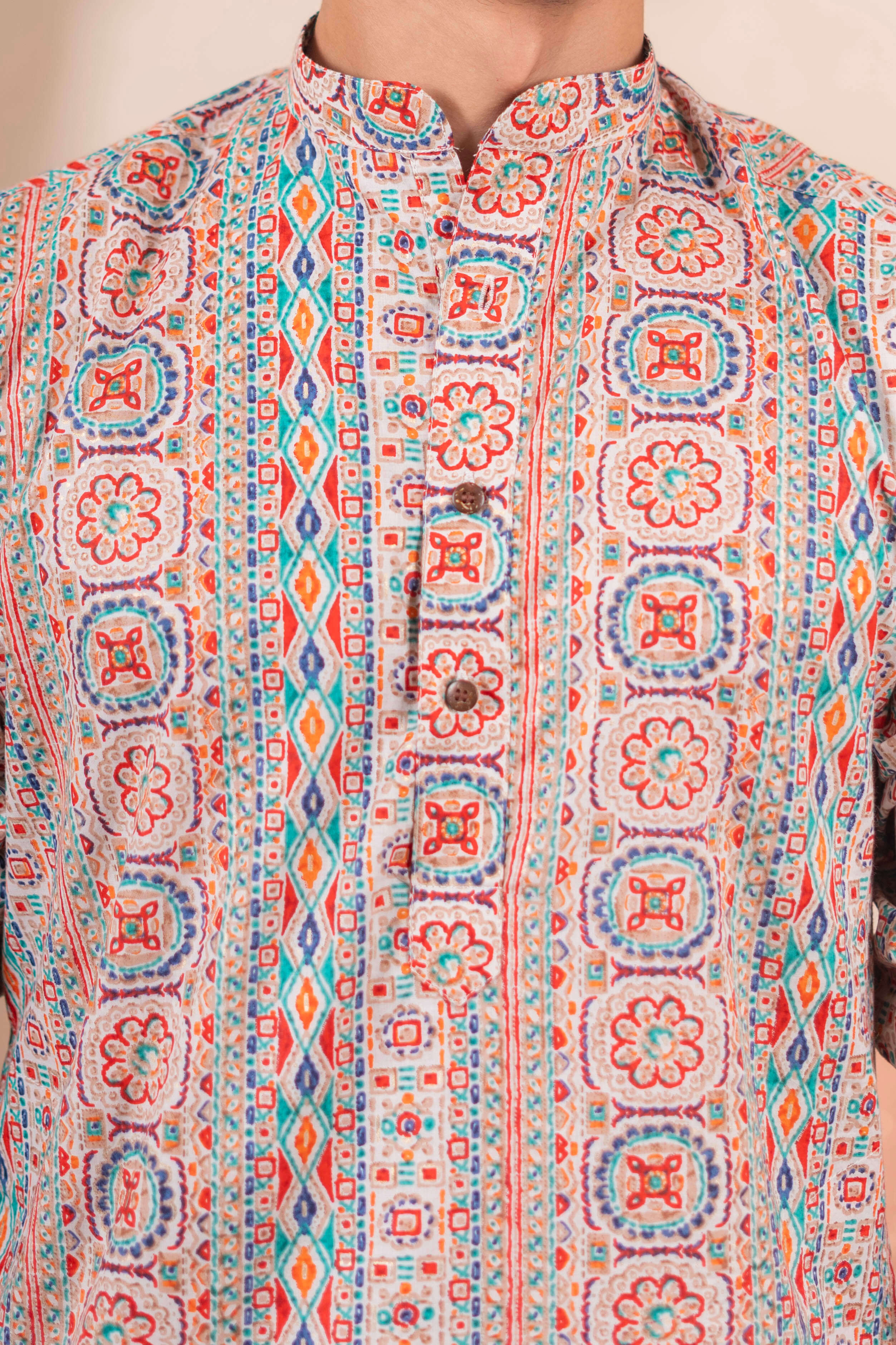 The Muslin Multicolor Striped Long Kurta