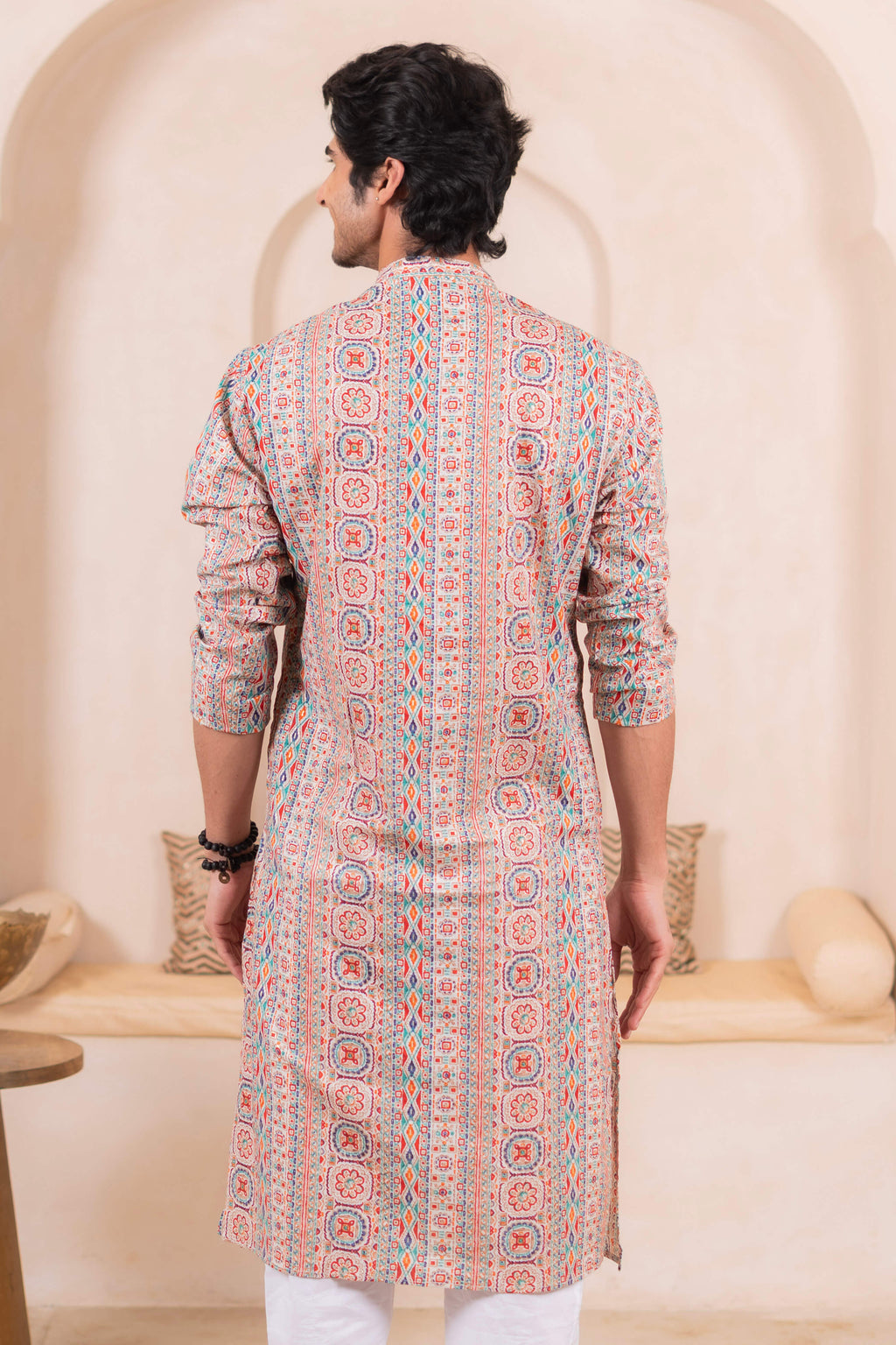 The Muslin Multicolor Striped Long Kurta
