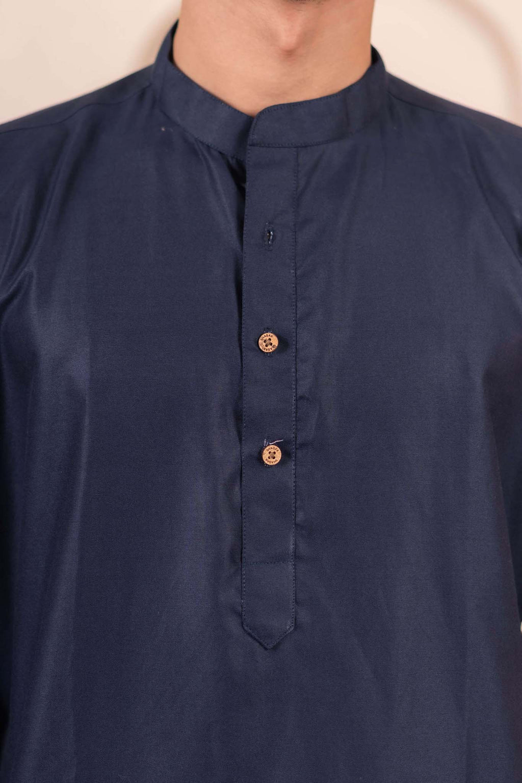 The Navy Blue Oxford Long Kurta