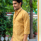 The Mustard Color Shirt With White Butti Print