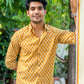 The Mustard Color Shirt With White Butti Print