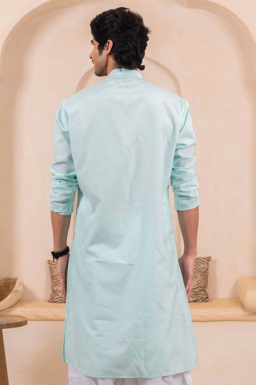 The Light Green Long Kurta for Men