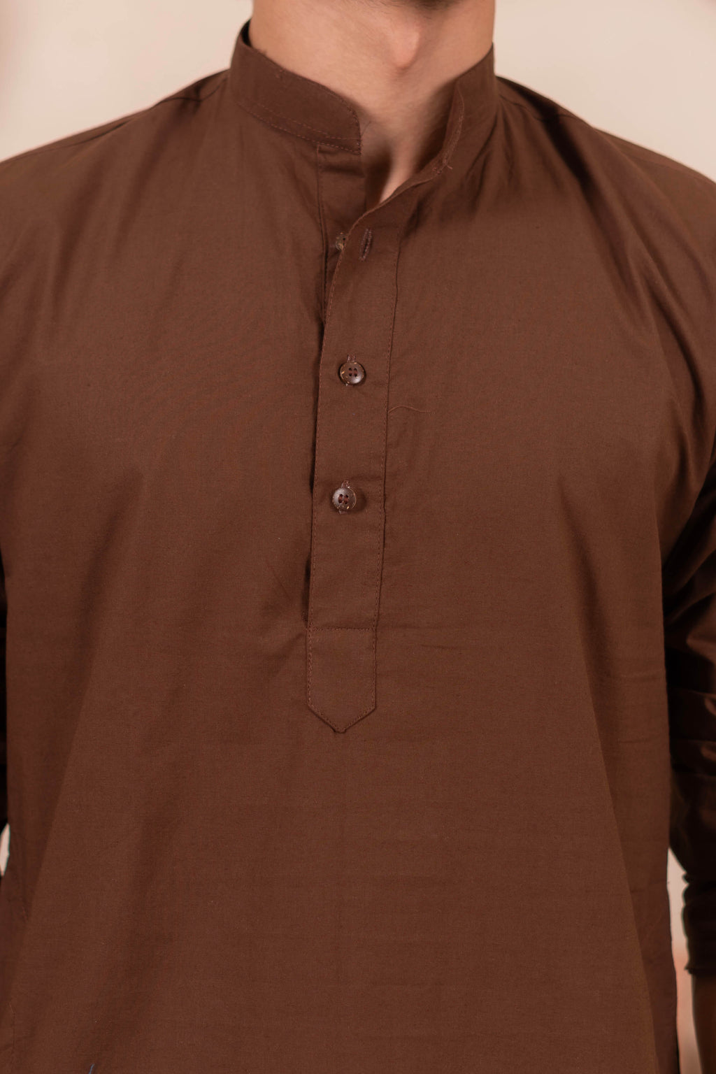 The Solid Brown Long Kurta