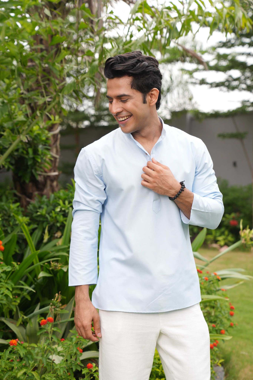 The Light Blue Short Kurta for Men