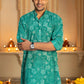 The Sea Green Long Kurta With Foil Print