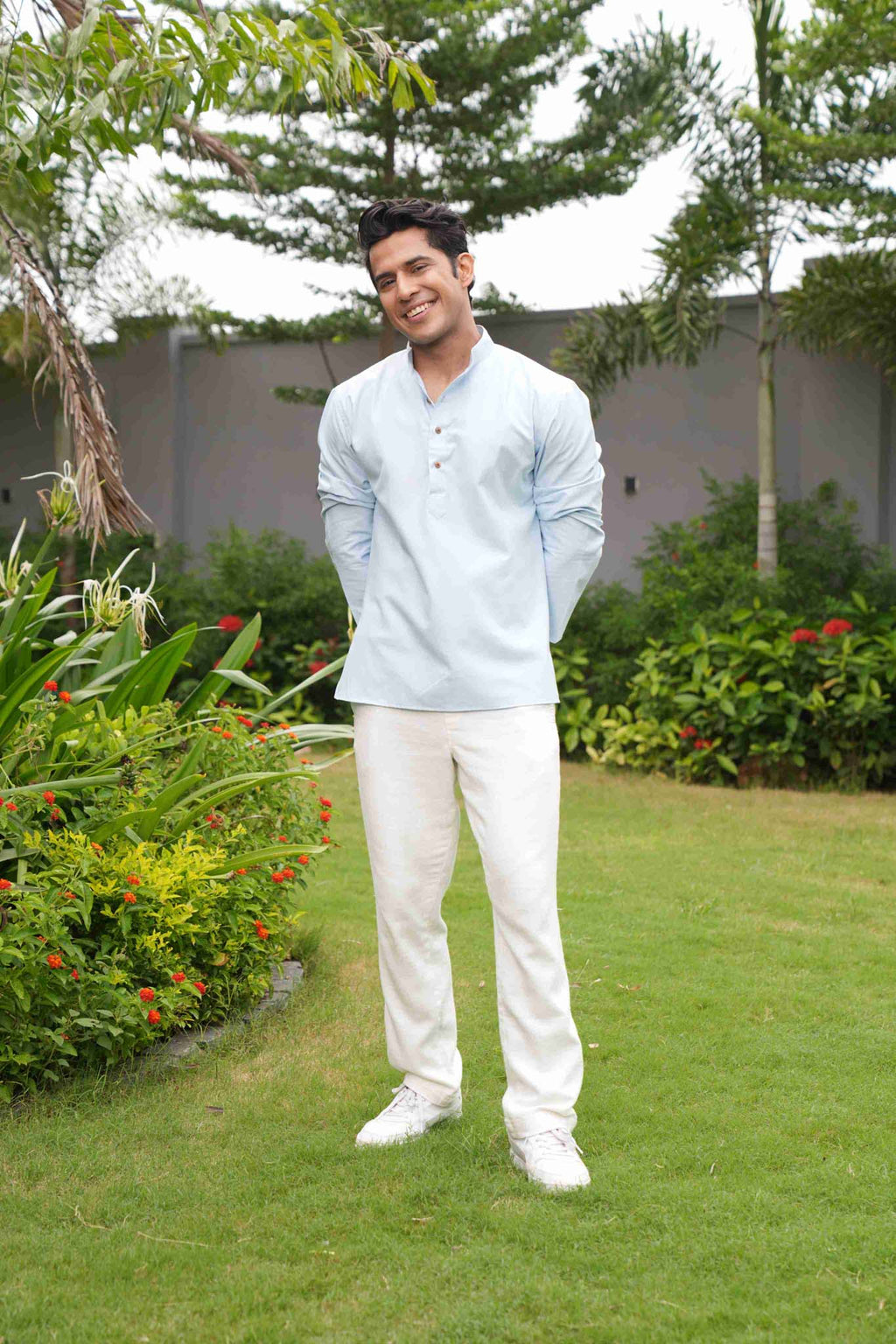 The Light Blue Short Kurta for Men