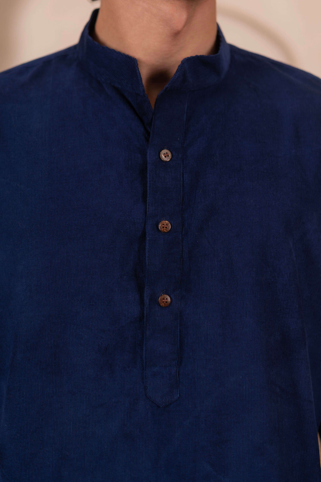 The Sapphire Blue Corduroy Long Kurta