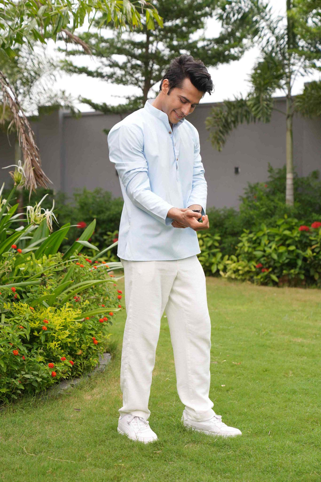The Light Blue Short Kurta for Men
