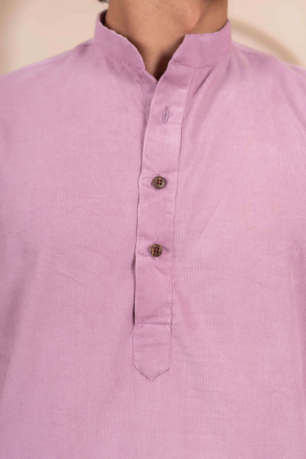 The Oyster Pink Corduroy Long Kurta