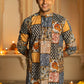 The Muslin Blue-White Patchwork Long Kurta