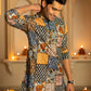 The Muslin Blue-White Patchwork Long Kurta