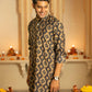 The Navy Blue And Brown Geometric Print Long Kurta