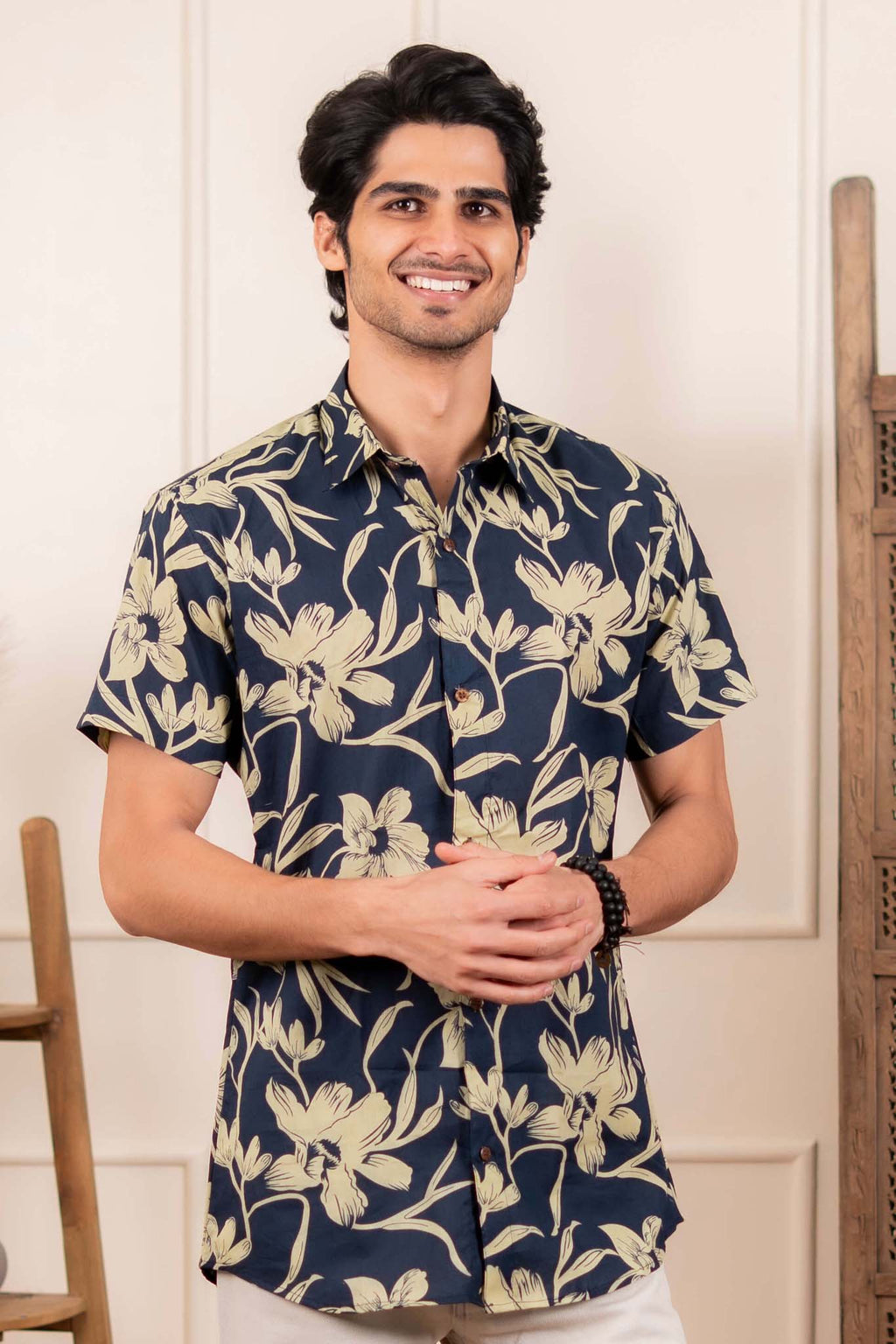 The Astro Blue Ivory Floral Shirt