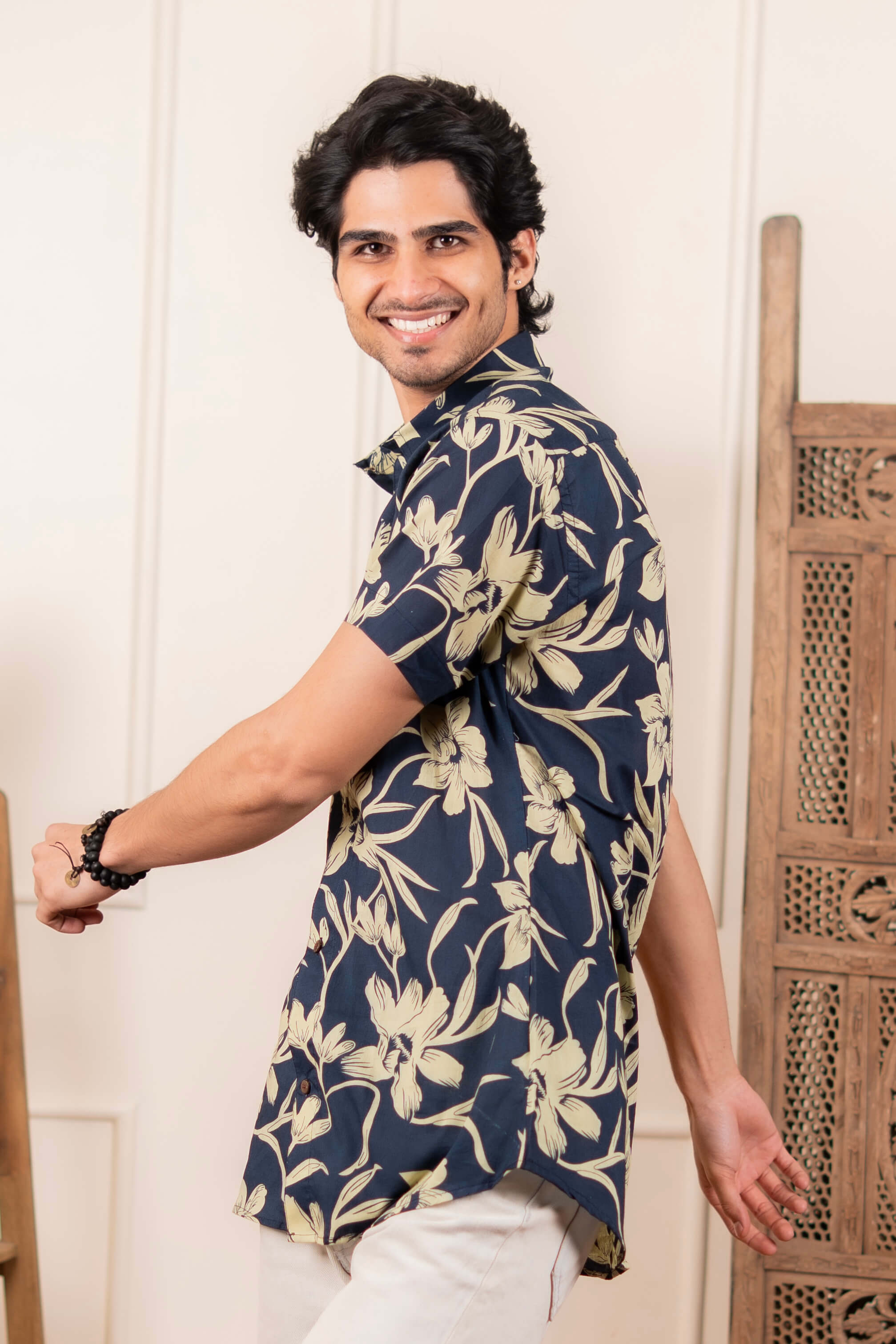 The Astro Blue Ivory Floral Shirt