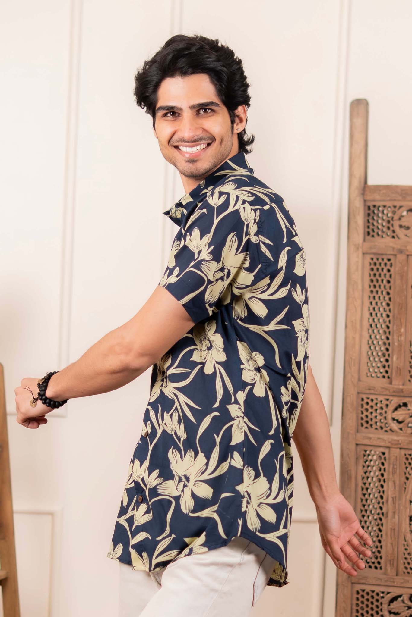 The Astro Blue Ivory Floral Shirt