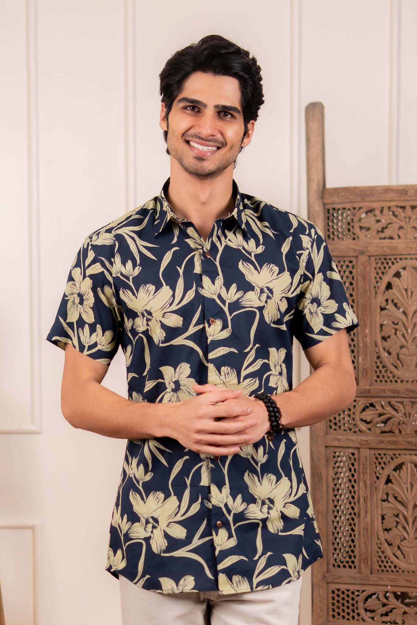 The Astro Blue Ivory Floral Shirt