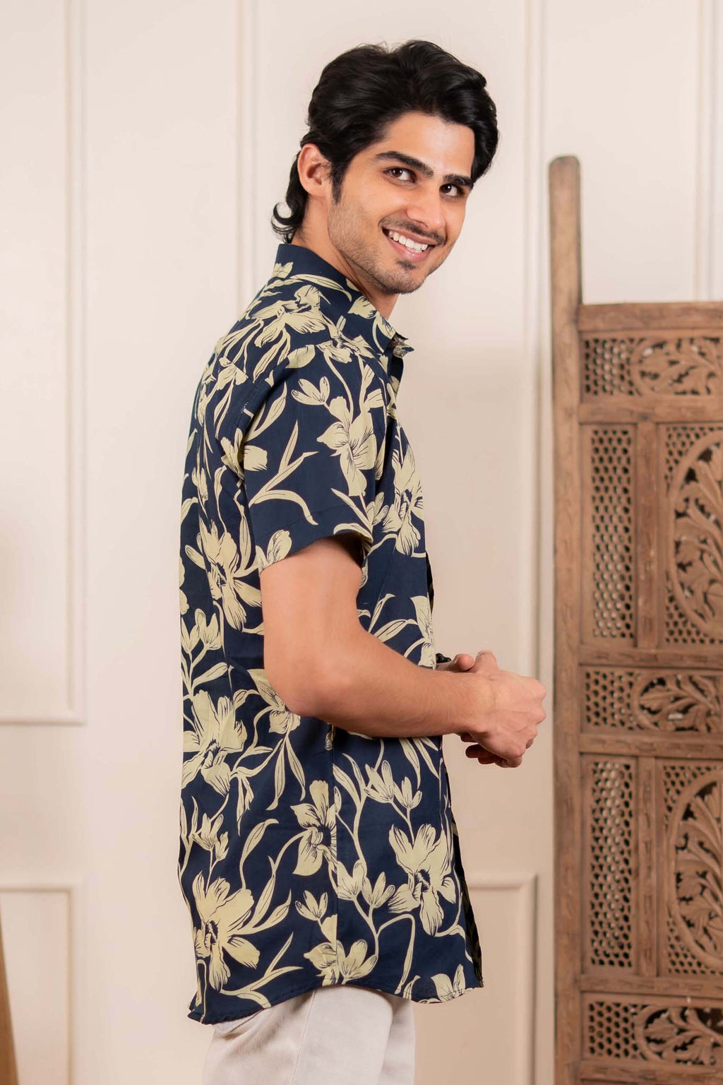 The Astro Blue Ivory Floral Shirt