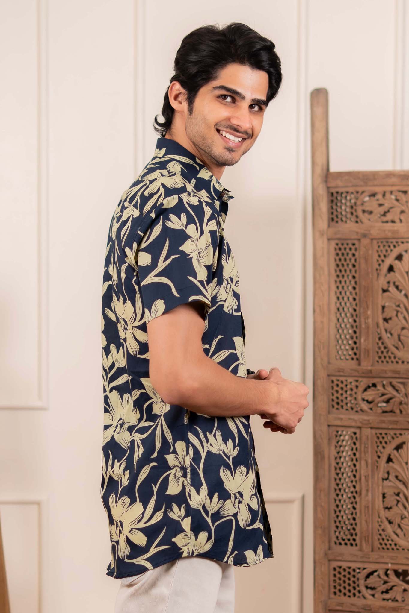 The Astro Blue Ivory Floral Shirt