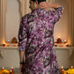 The Dark Purple Long Kurta With All-Over Floral Foil Print