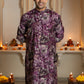 The Dark Purple Long Kurta With All-Over Floral Foil Print