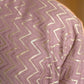 The Golden Zigzag Embroidery Work Long Kurta In Light Purple Color