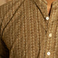 The Earthy Brown Long Kurta With Striped Tribal Foil Print