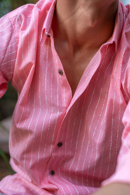 The Pink Shirt With Tribal Geometric Print