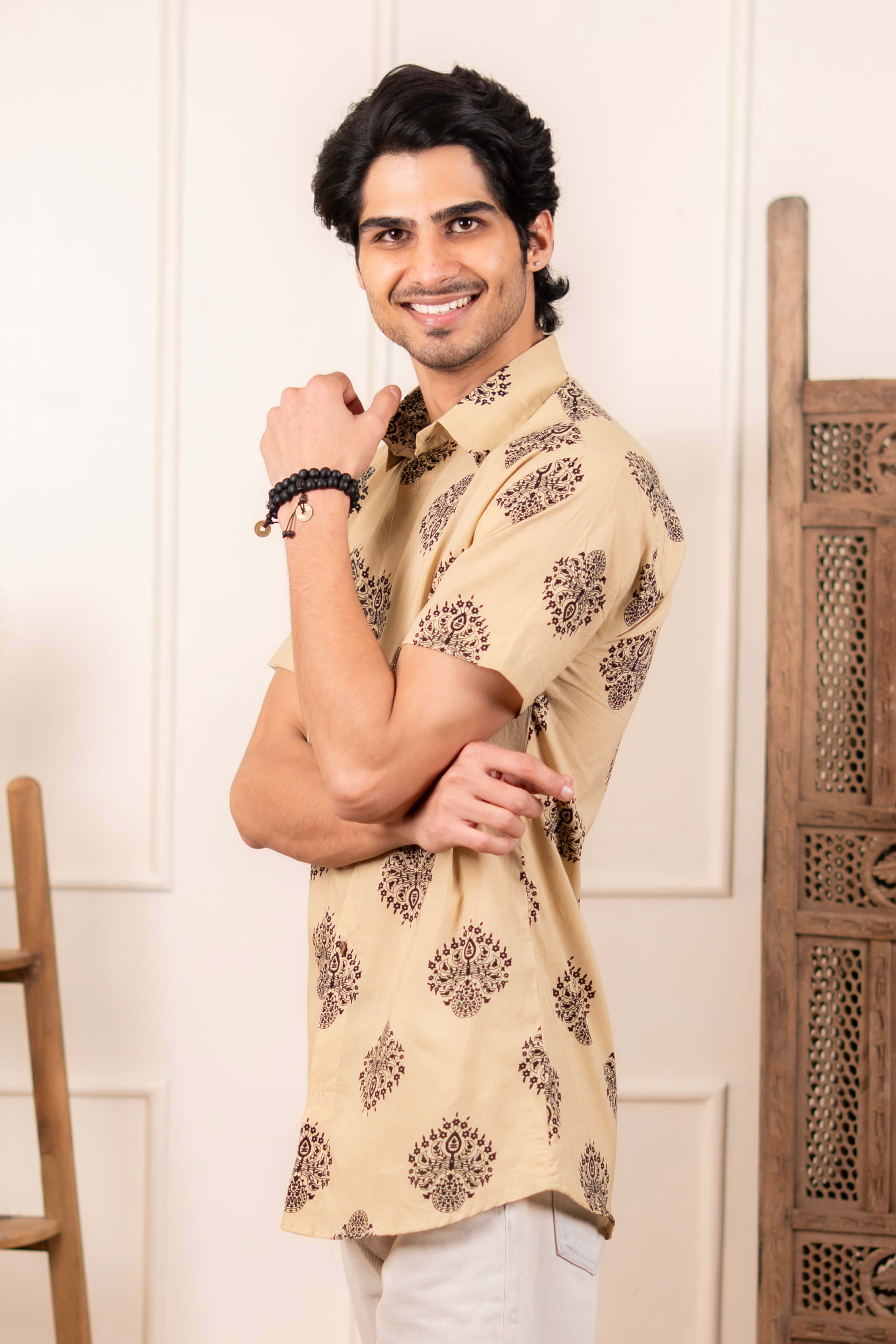 The Sandstone Ethnic Half Sleeve Shirt