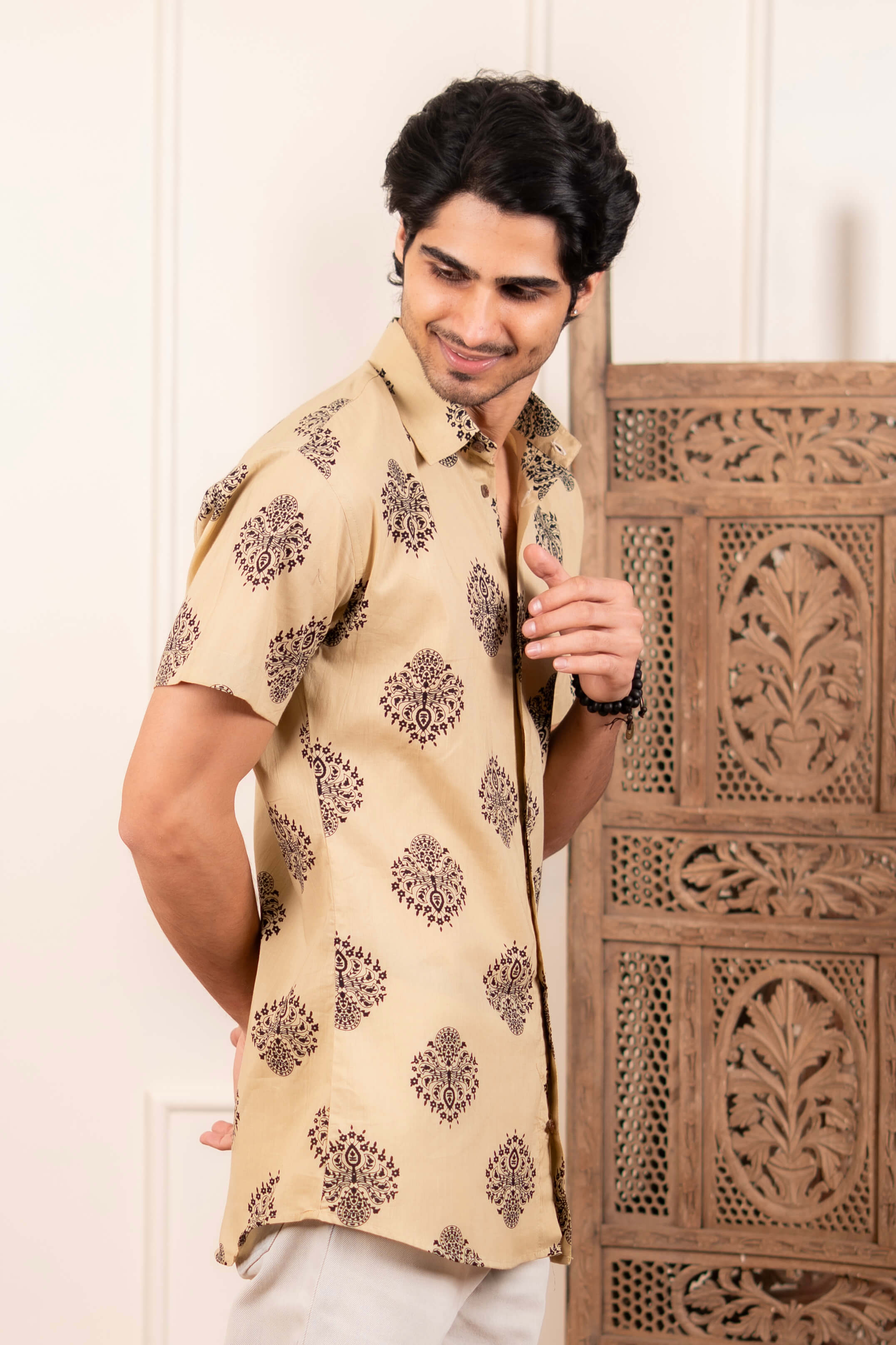 The Sandstone Ethnic Half Sleeve Shirt