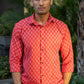 The Red Kantha Work Shirt With White Butti Print