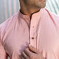 The Solid Short Kurta In A Pastel Pink Colour