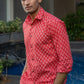 Red Kantha Work Shirt for Men