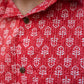 Indian Man Wearing Red Kantha work Shirt