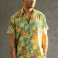 The Funky Green And Yellow Shirt With All-Over Floral Print (Half Sleeves)