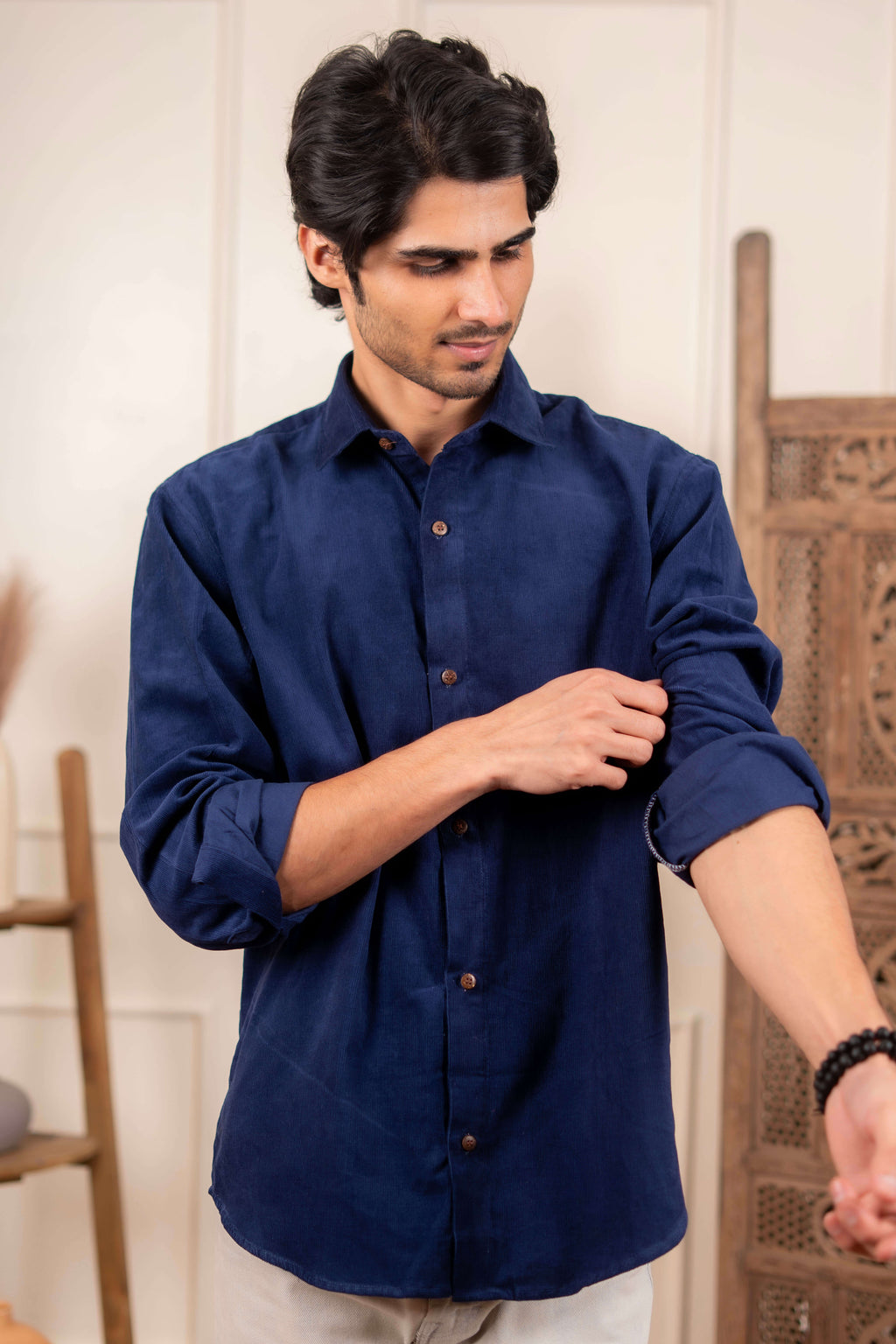 The Sapphire Blue Corduroy Shirt