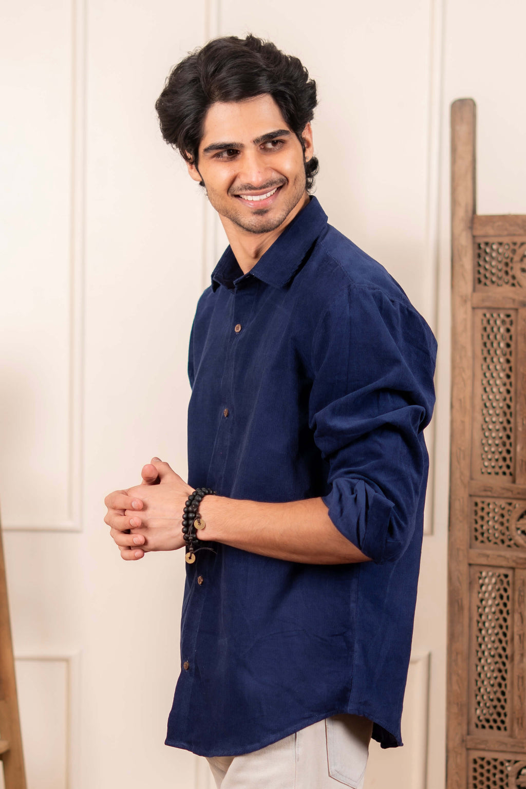 The Sapphire Blue Corduroy Shirt