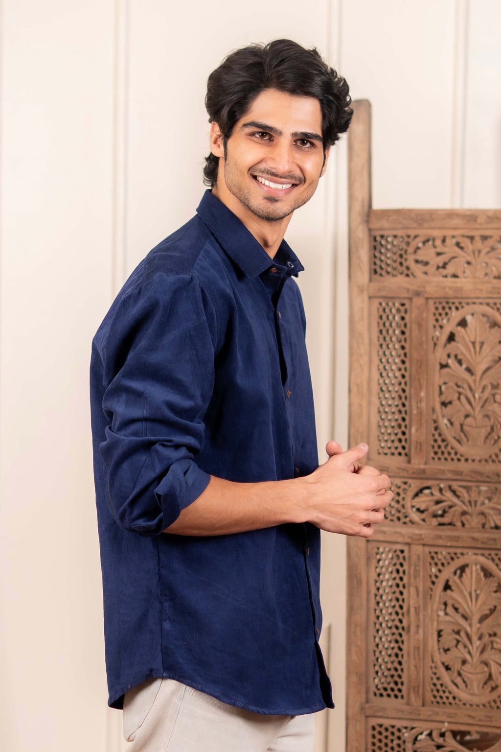 The Sapphire Blue Corduroy Shirt