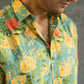 The Funky Green And Yellow Shirt With All-Over Floral Print (Half Sleeves)
