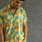 The Funky Green And Yellow Shirt With All-Over Floral Print (Half Sleeves)