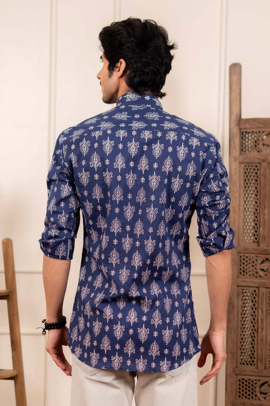 The Egyptian Blue Indian Motif Shirt